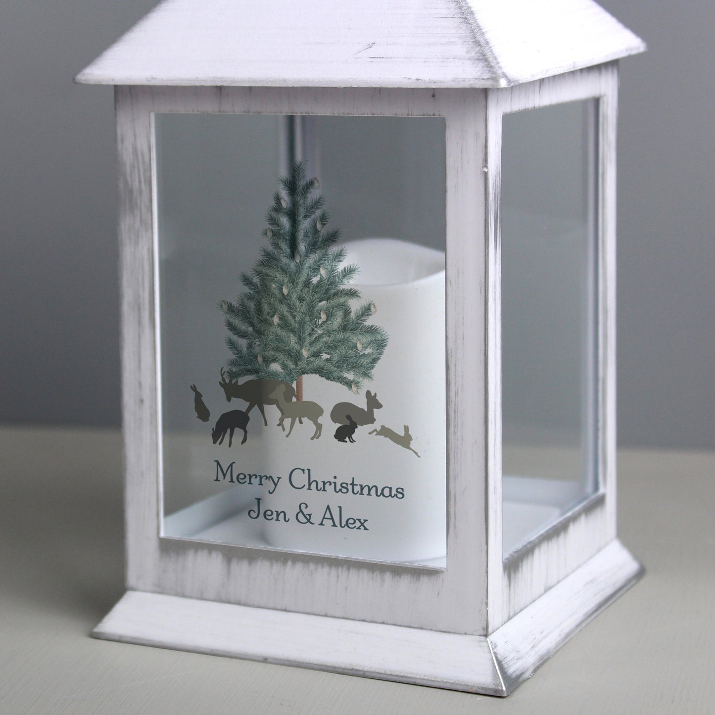 Personalised A Winter's Night White Lantern