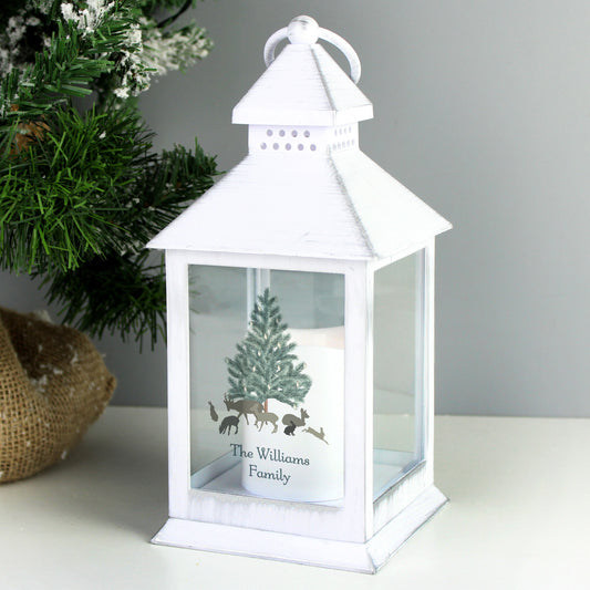 Personalised A Winter's Night White Lantern