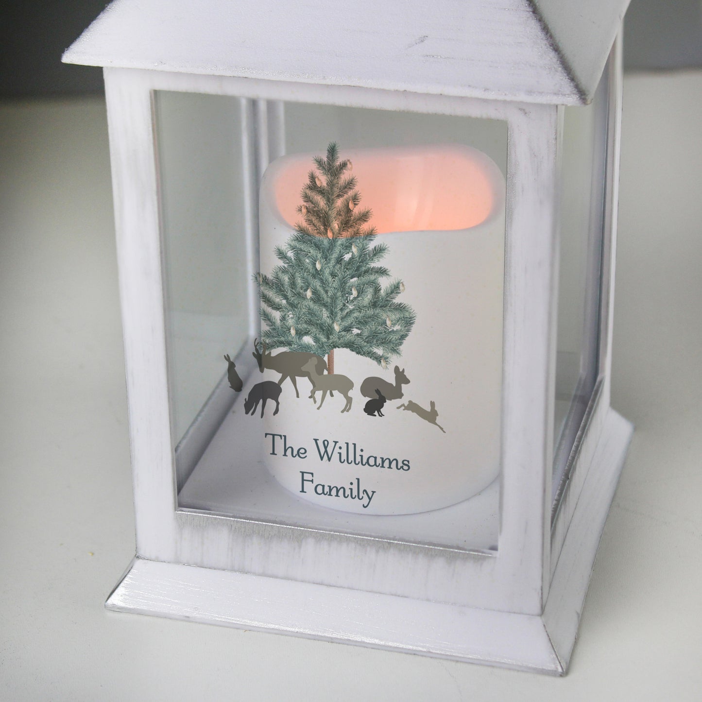 Personalised A Winter's Night White Lantern