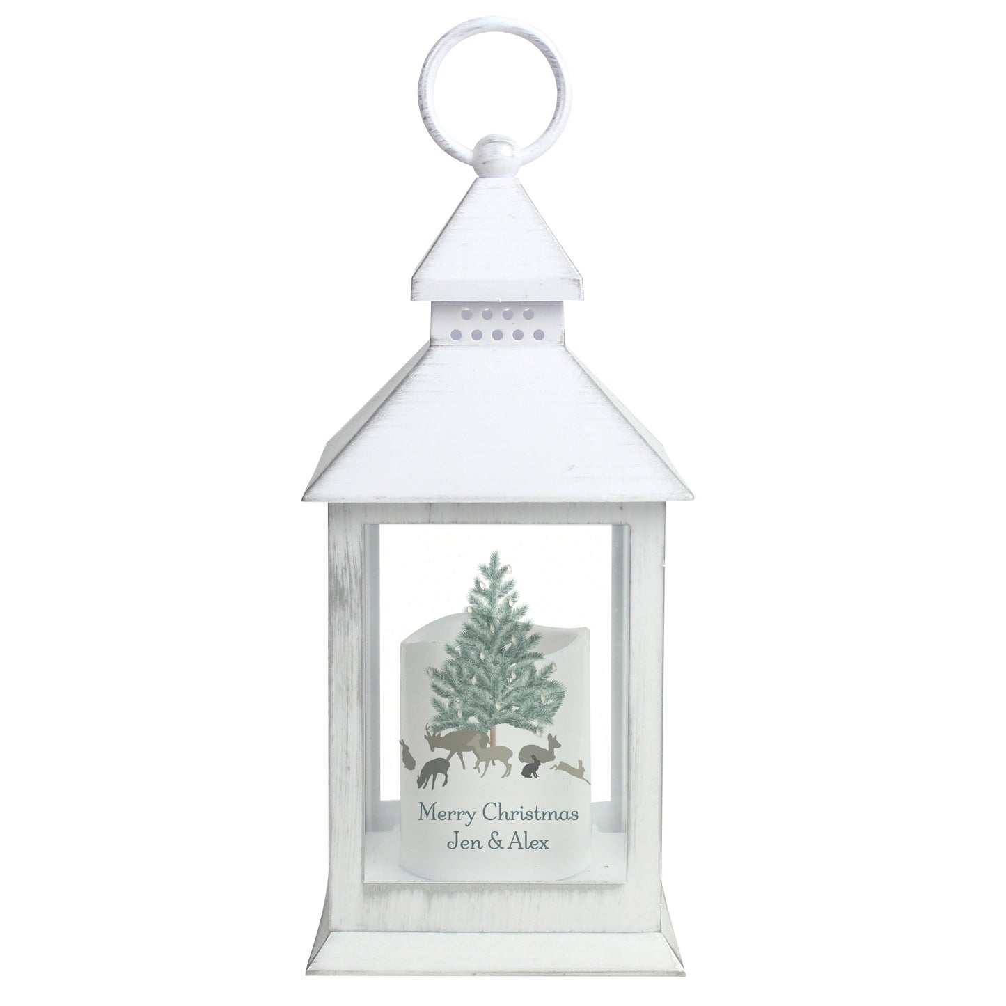 Personalised A Winter's Night White Lantern