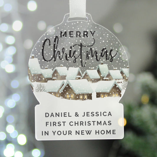 Personalised Christmas Home Acrylic Snowglobe Decoration