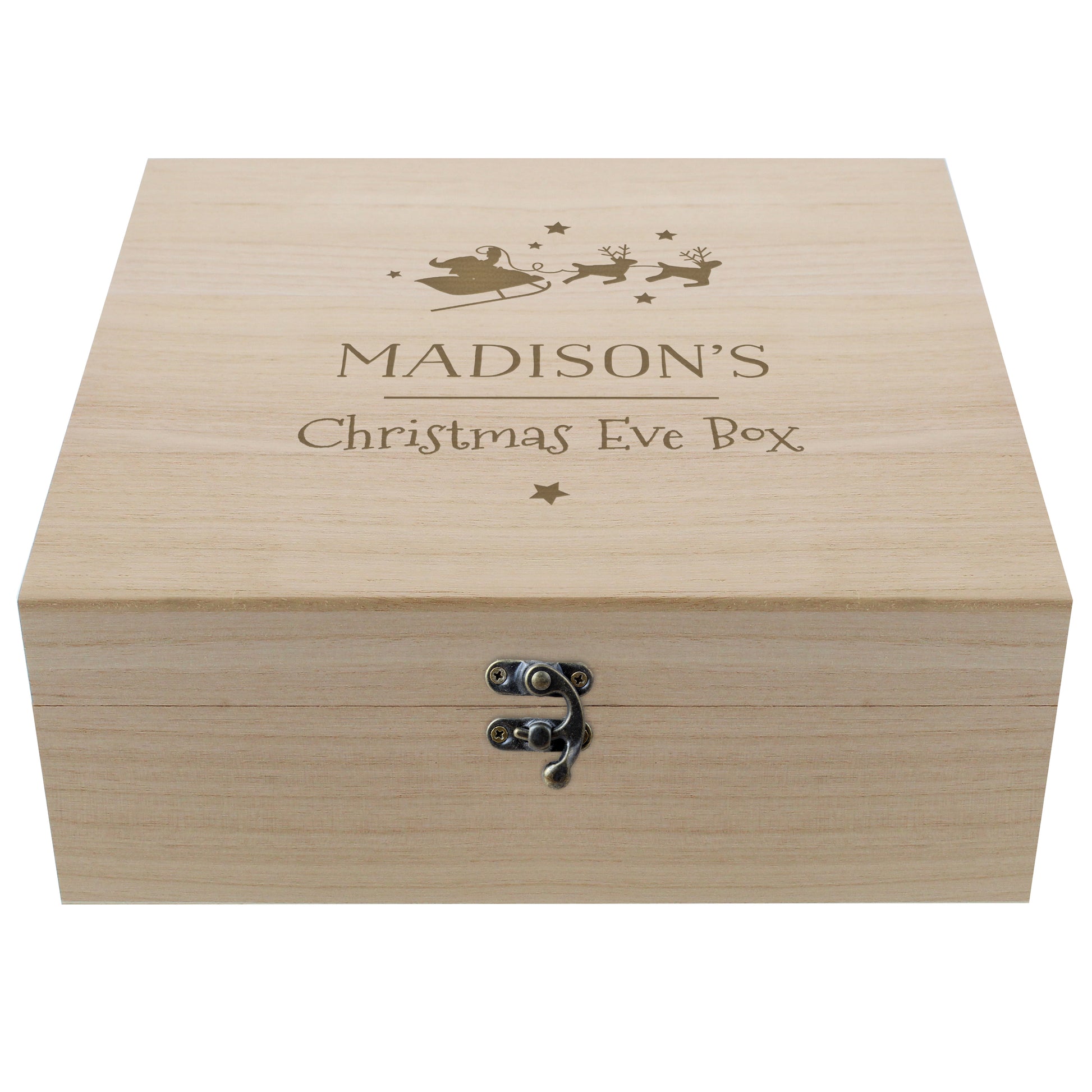 Personalised Large Wooden Christmas Eve Box