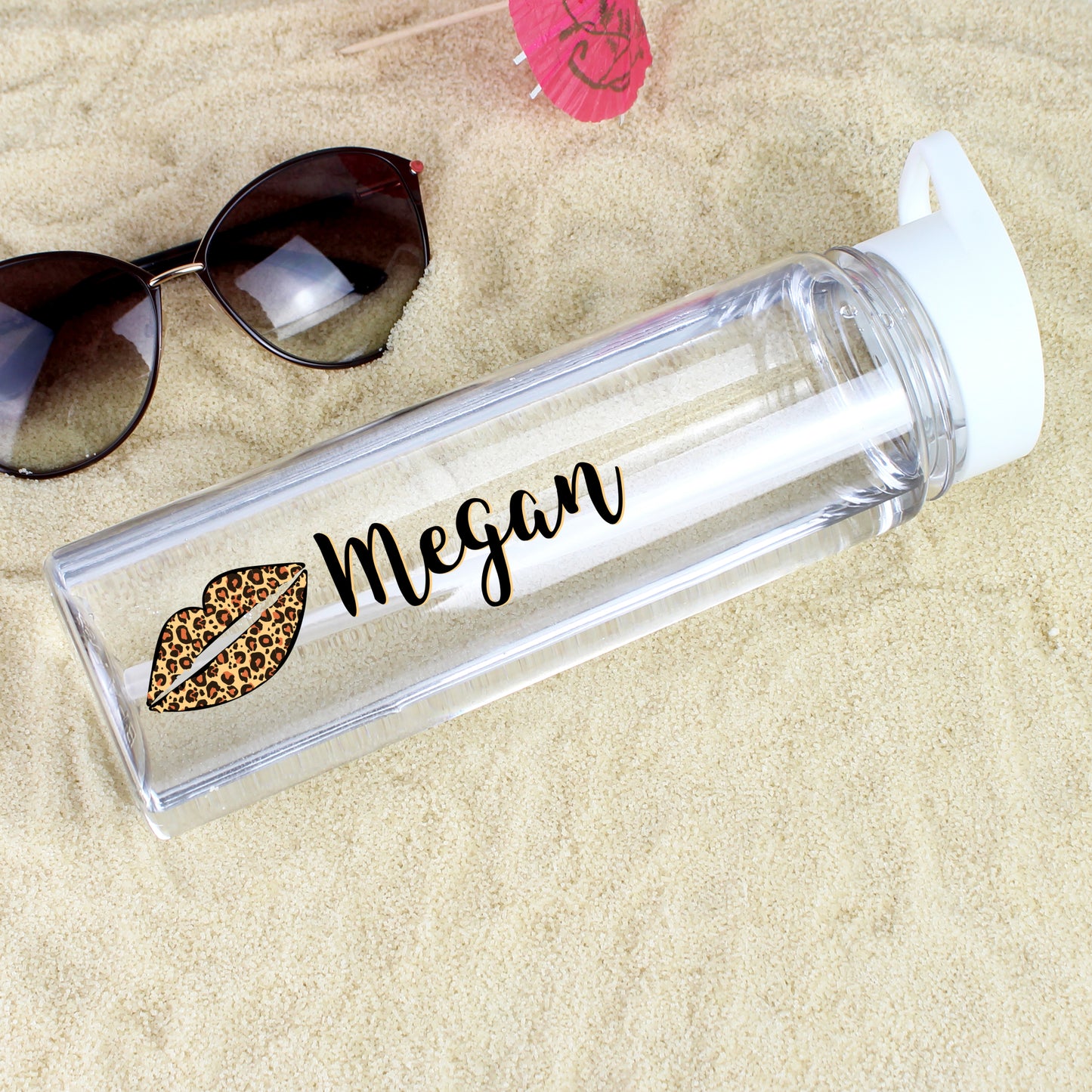 Personalised Lepoard Lips Island Water Bottle