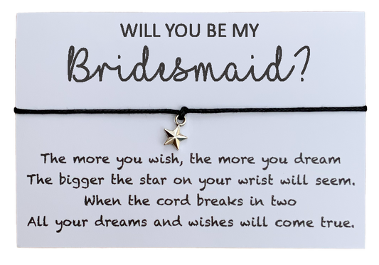 Will You Be My Bridesmaid/Maid of Honour/Flower Girl? Wish Bracelet Gift Proposal