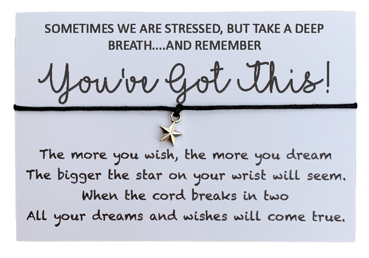 You've Got This Anxiety Worry Wish Bracelet Card Friendship Positivity Gift
