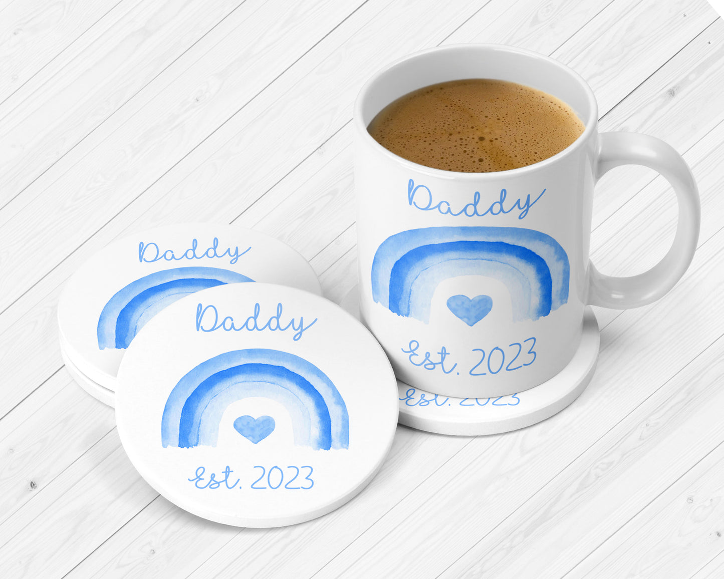 Personalised Daddy Mug And Coaster Set - Father's Day Gift