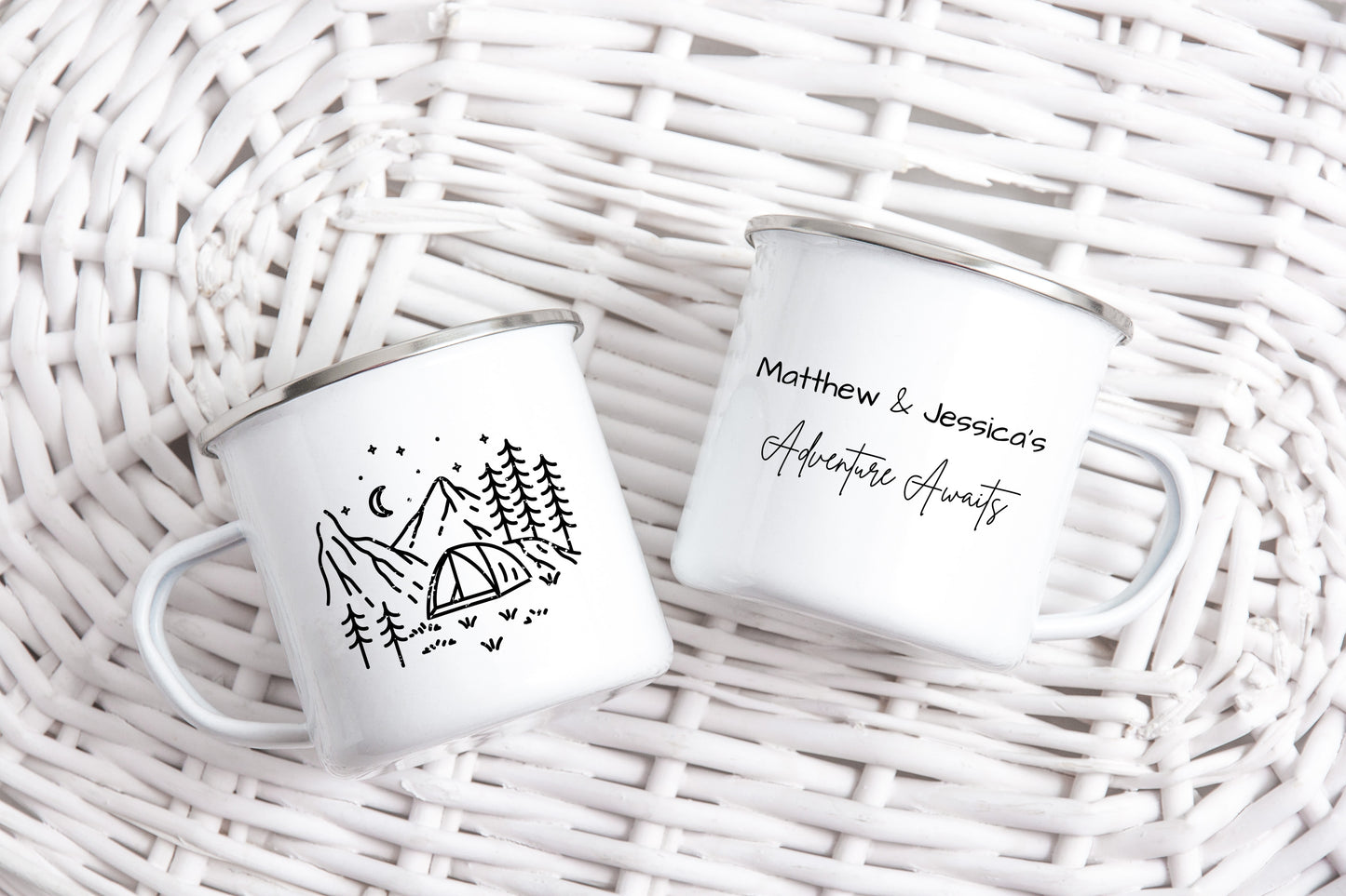 Personalised Camping Mugs, Anniversary Gift For Couples