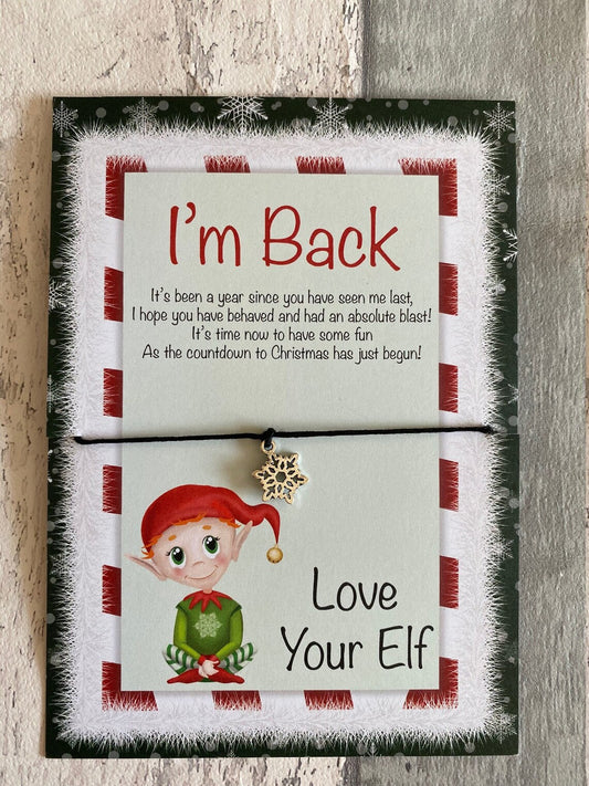 Christmas Elf I'm Back Wish Bracelet - Christmas Eve Box Fillers