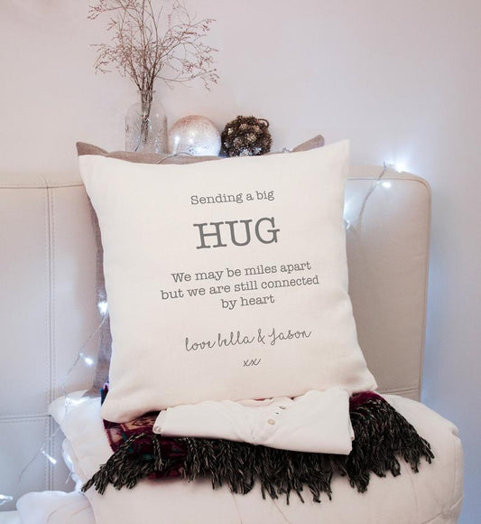 Personalised Sending You A Hug Cushion - Gift For Friends, Daughter, Son