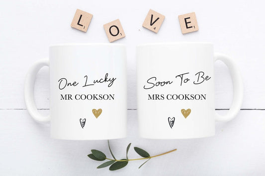 Engagement Gift For Couples - Soon To Be And One Lucky Mugs - Couple Gifts - Engagement Present - Engagement Mugs