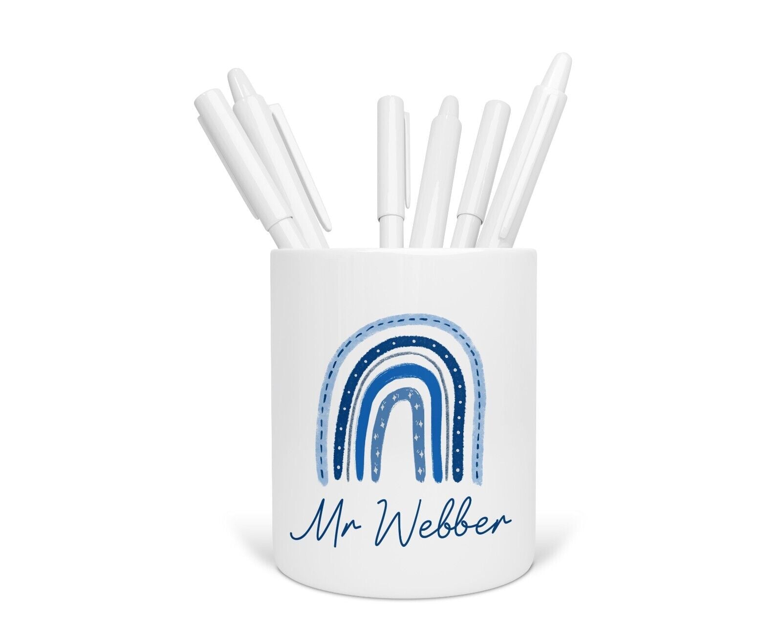 Personalised Teacher Gift - Pencil Pot Blue