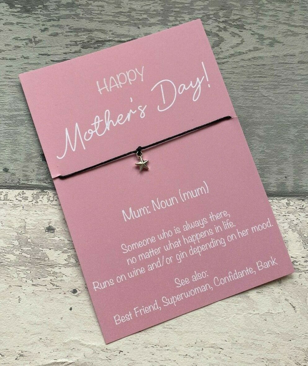 Mother's Day Card - Mother's Day Wish Bracelet - Mum Gift For Mothers Day - Funny Novelty Card