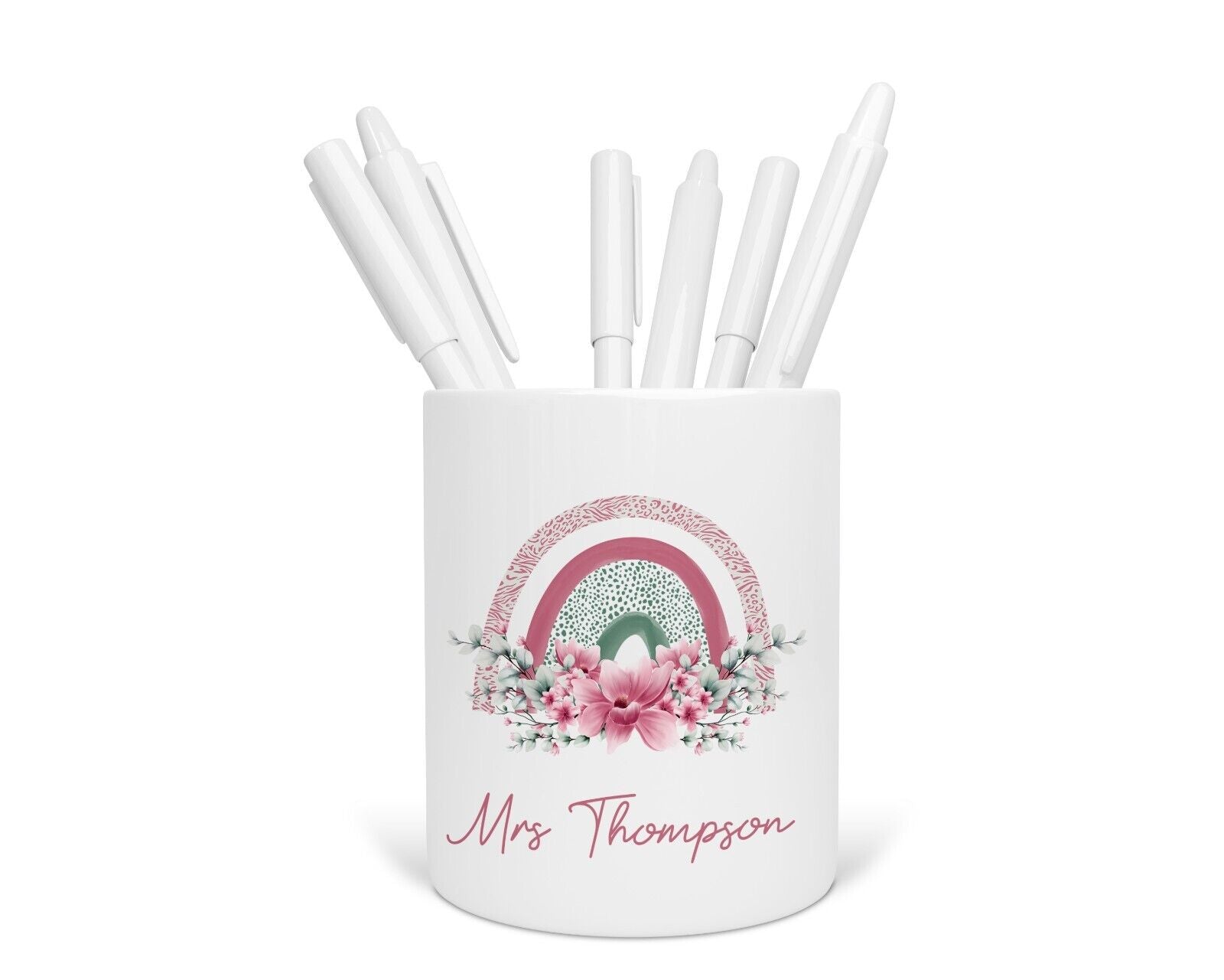 Personalised Teacher Gifts - Pencil Pot Pink